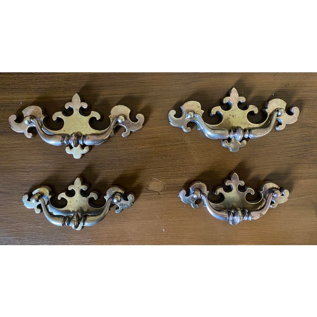 Vintage 1950s Chippendale Brass Drawer Pulls Handles Set of 4 Chairish