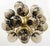 Italian sputnik chandelier with 24 smoky Murano glass globes mounted on brass frame in unlacquered natural brass finish /...