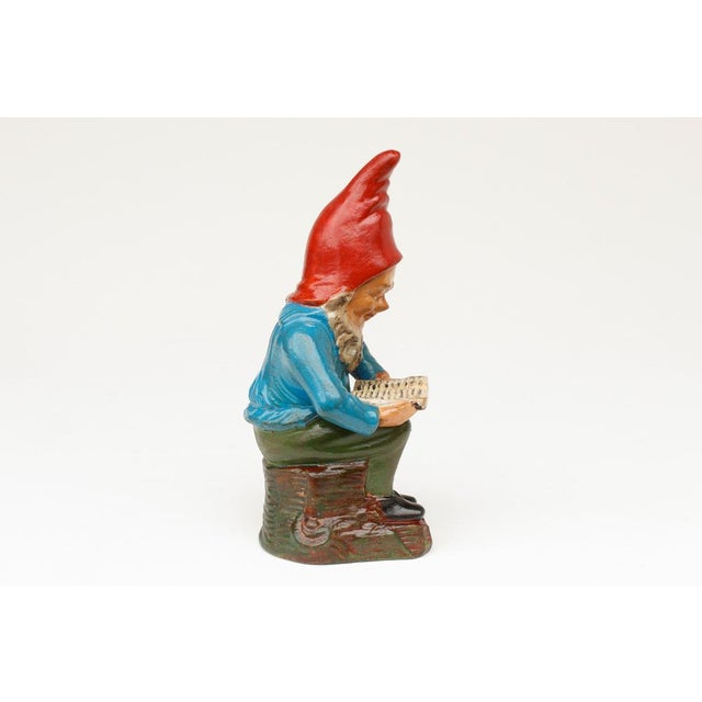 1940s Terracotta Reading Garden Gnome from Griebel, 1940s For Sale - Image 5 of 11