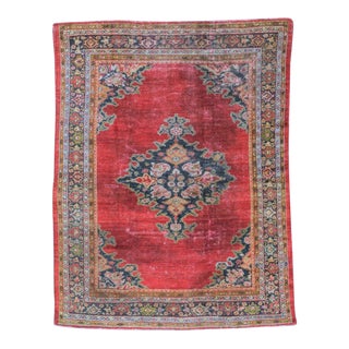 1900s Hand Knotted Antique Persian Sultan Abad Rug - 7'9"x 9'8" For Sale