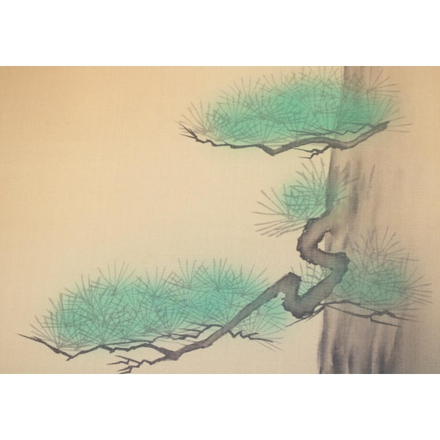 Showa to Early Heisei Era Japanese Silk Scroll Paintings by Jin, Set of 3 in Original Case For Sale - Image 12 of 18