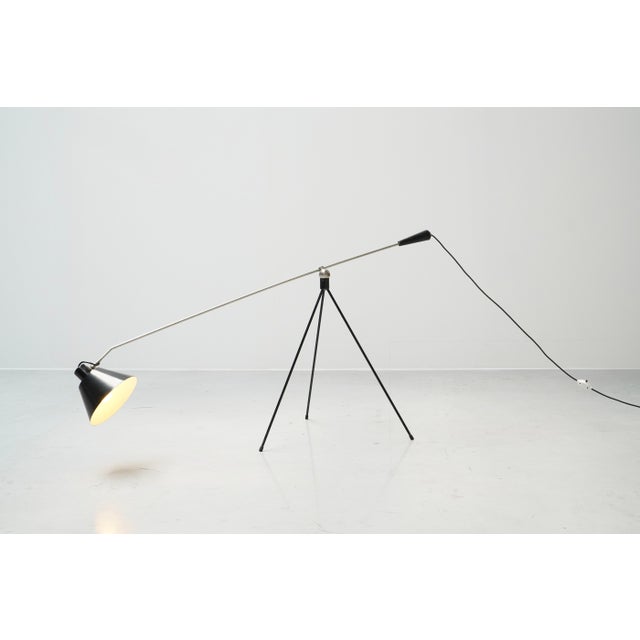 Metal Vintage Magneto Floor Lamp by Henk Fillekes for Artiforte, the Netherlands, 1950s For Sale - Image 7 of 13