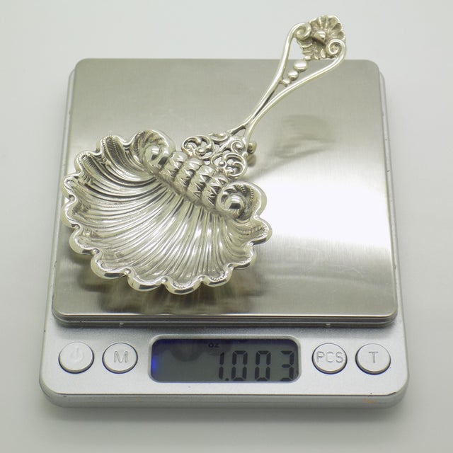Vintage Italian Handmade Shell-Shaped 925 Sterling Silver Spoon, Padua, 1980s For Sale - Image 10 of 12