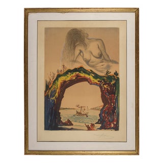 Salvador Dalí­, 1970s, Glass & Paper & Walnut, framed For Sale