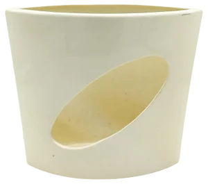 Italian Antonia Campi Style Ivory Ceramic Cachepot, 1970s