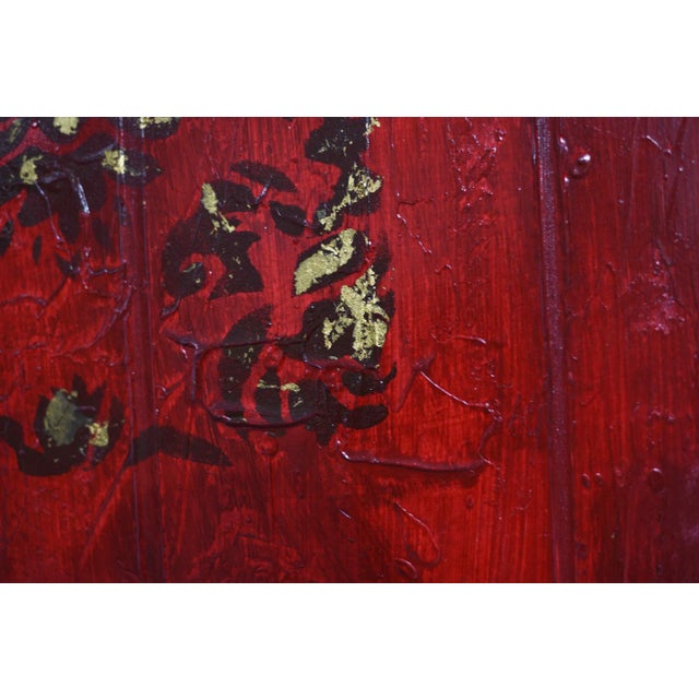 Contemporary Abstract Geometric Oil Painting With Gold Leaf For Sale - Image 4 of 9