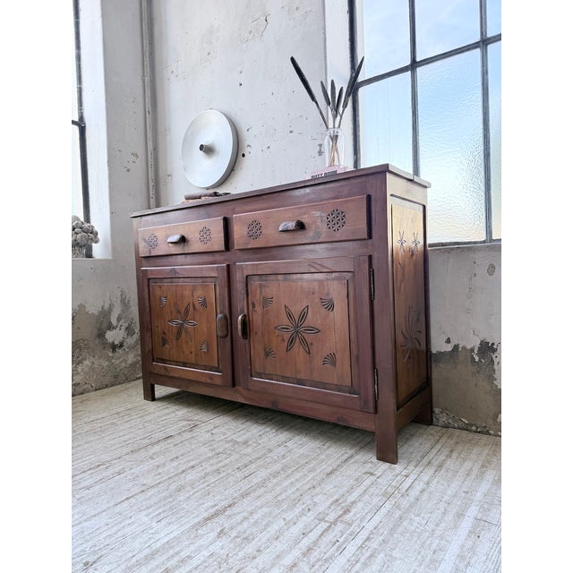 Wood Folk Art Jam Cupboard from Savoyard, 1950s For Sale - Image 7 of 18