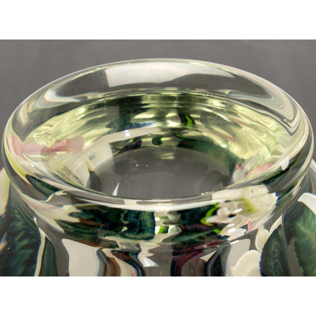 2000 - 2009 Scott Bayless Lotton Studios Signed Hand Blown Art Glass Orchid Vase For Sale - Image 5 of 5