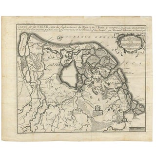 Antique Map of Friesland in Roman Times, 1778 For Sale