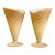 Vintage Italian Ceramic Waffle Cone Sundae Cups - a Pair For Sale