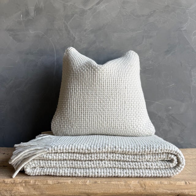 Modern Amari Wool Bed Scarf Throw - Off White For Sale - Image 3 of 5