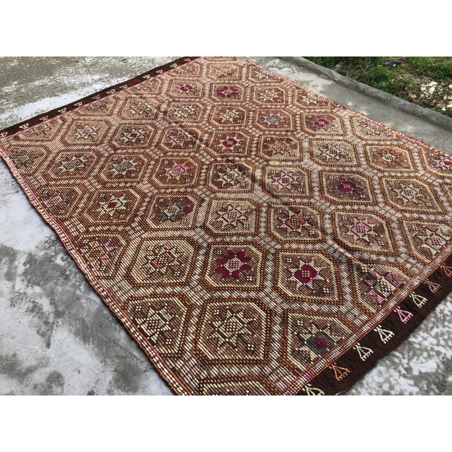1960s 1960s Vintage Turkish Handwoven Rug - 7′4″ × 9′4″ For Sale - Image 5 of 10