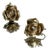 Vintage Mid-Century Gold Toned Sculptural Rose Clip on Earrings, 1950s, A Pair For Sale