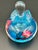 Signed Hand‑Blown Studio Art Glass Perfume Bottle – Blue Swirl With Clear Stopper For Sale - Image 4 of 9