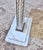 White 1990s Mother-of-Pearl Inlay Modern Style Pedestal / Side Table With Natural Marble Base For Sale - Image 8 of 8