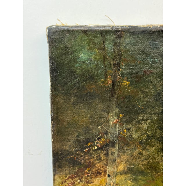 Traditional 19th Century Landscape of Figure Walking Through a Forest For Sale - Image 3 of 3