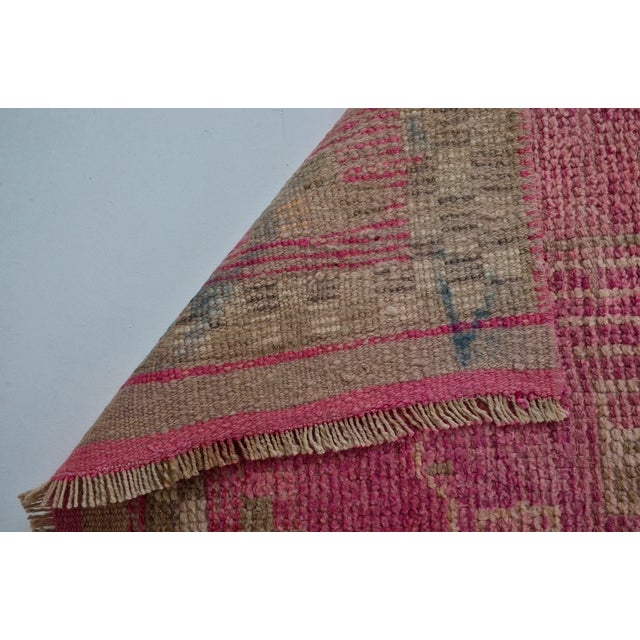 Soft Pink Vintage Runner Rug For Sale - Image 4 of 10