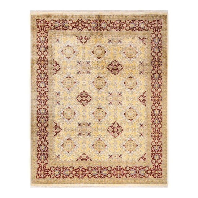 Ivory Mogul, One-of-a-Kind Hand-Knotted Area Rug in Ivory, 8' 2" x 10' 3" For Sale - Image 8 of 8