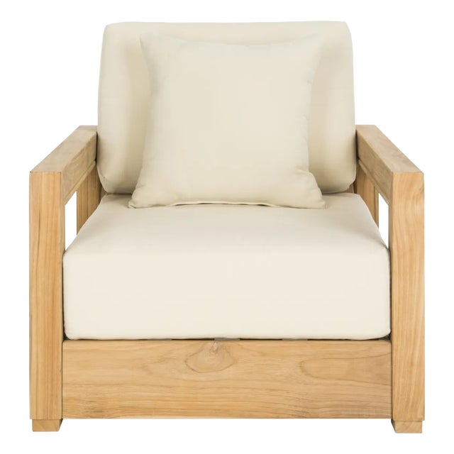 Montford Armchair - Natural Teak / Beige For Sale