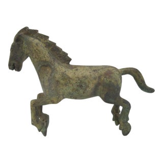Vintage Chinese Bronze Han Dynasty Style Galloping Horse Statue Figurine For Sale