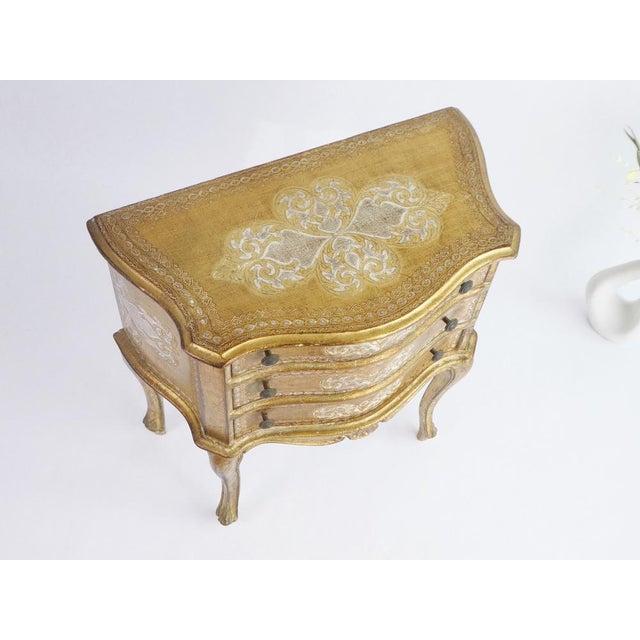 Italian Florentine Gilt Wood Chest of 3 Drawers, 1960s For Sale - Image 6 of 11