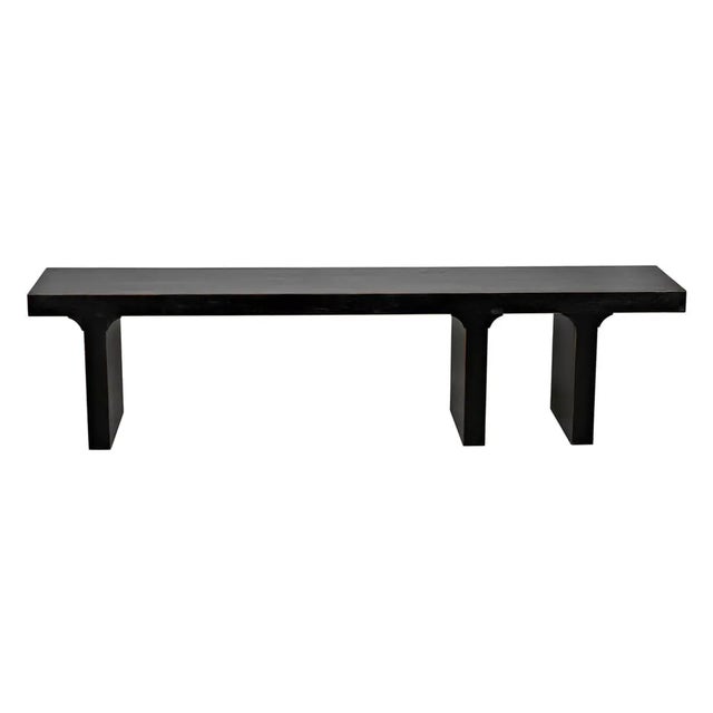 Mid-Century Modern NOIR Kir Bench, Hand Rubbed Black For Sale - Image 3 of 5