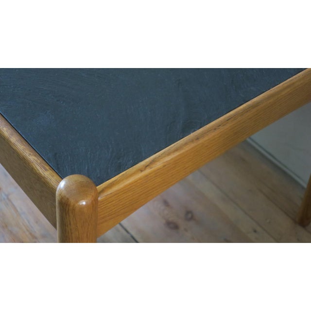 1960s Mid-Century Oak and Slate Coffee Table by Eric Merthen, Sweden, 1960s For Sale - Image 5 of 9