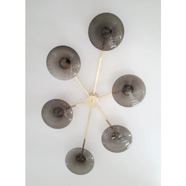 Angelo Natural Brass Smoky Bubbles Glass Flush Mount by Fabio Ltd For Sale - Image 6 of 11
