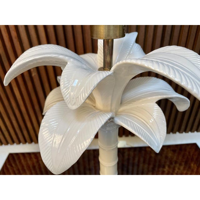 Italian Ceramic Palm Tree Table Lamp in Bamboo Style by Tommaso Barbi, 1970s For Sale - Image 6 of 15