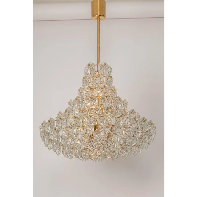 Huge Brass and Crystal Glass Chandelier by Kinkeldey, Germany, 1970s For Sale - Image 14 of 16