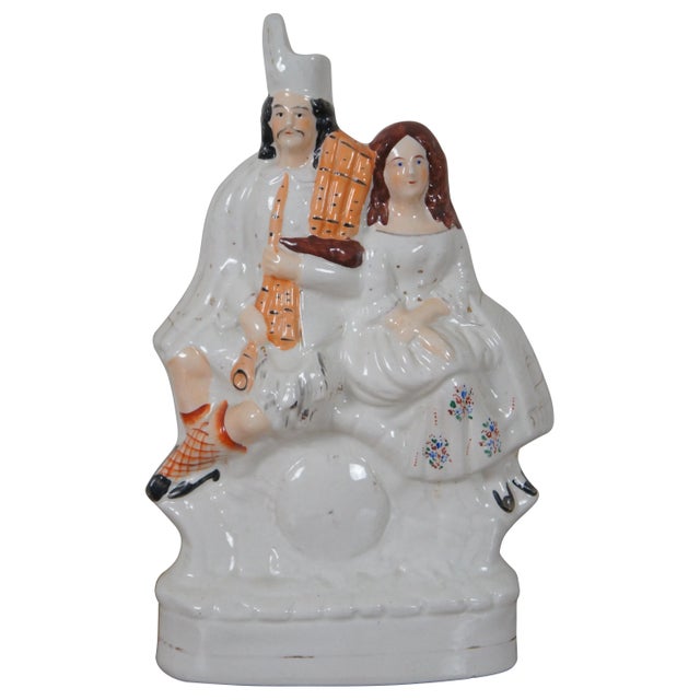 Antique Late 19th Century Staffordshire Porcelain Figurine Faux Clock Scottish Couple For Sale - Image 13 of 13