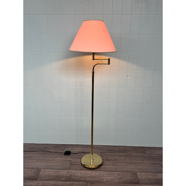 Italian Adjustable Floor Lamp in Brass Plated Metal from Cerva, 1980s For Sale - Image 13 of 14