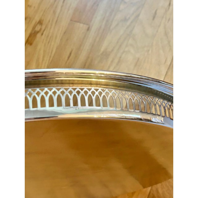 Metal Vintage 18” Poole Silver Co Round Gallery Tray For Sale - Image 7 of 9