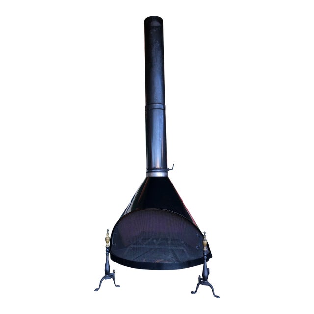 Mid Century Preway Fireplace W/ Andirons For Sale