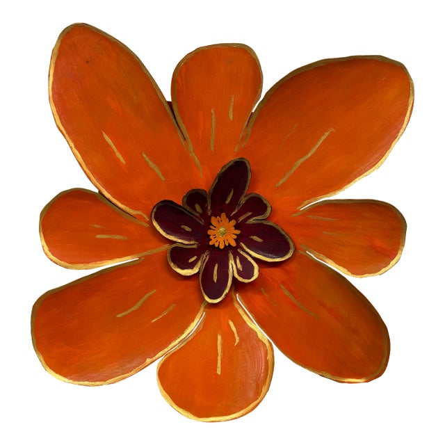 Pat & Andre Juneau Metal Flower Wall Sculpture, Extra Large For Sale
