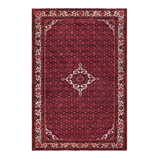 Shabby Chic Tabriz Red/Beige Wool Rug - 6'9'' X 9'11'' For Sale