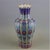 Asian Famille Rose Scalloped Porcelain Vase, Gilded Multi-Color Floral Lobed Vase For Sale - Image 3 of 5