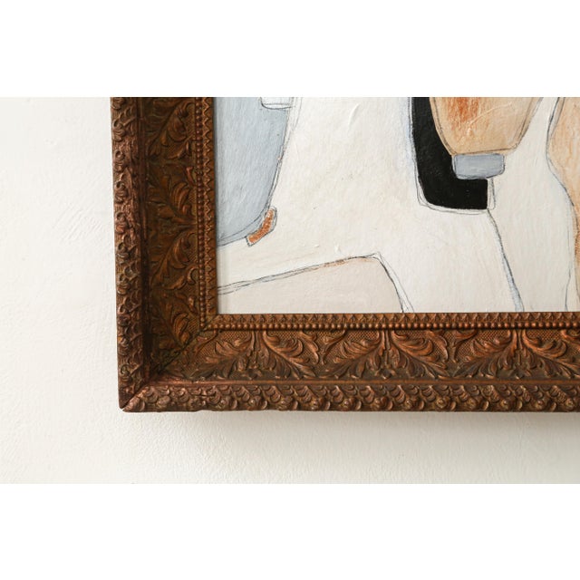 Original Framed Abstract Painting in Antique Gold Frame For Sale - Image 9 of 15