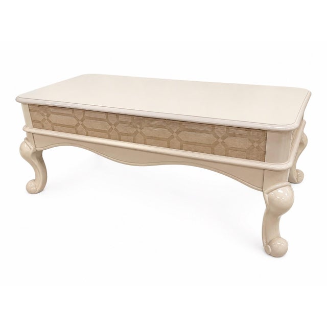English Hand Painted One-of-a-Kind English Traditional Designer Custom Refinished Coffee Table For Sale - Image 3 of 8