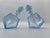 Late 20th Century Pair of Sculptural Light Blue Art Glass Decanters With Faceted Stoppers, Mid-Century Modern For Sale - Image 4 of 15