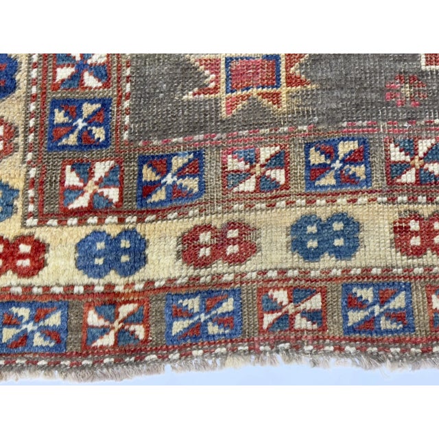 Antique Caucasian Kuba Rug 4’0" X 4’7" For Sale - Image 10 of 10