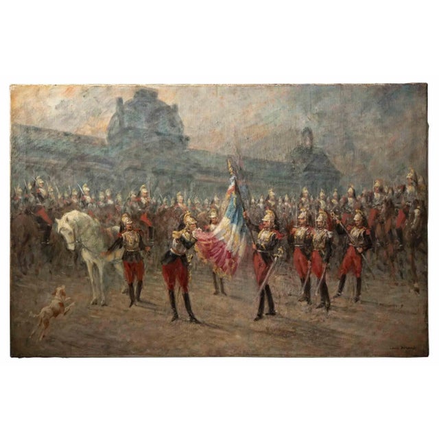 Louis Beraud, Ceremony of the Cuirassiers, Original Oil on Canvas, Early 20th Century For Sale - Image 4 of 4