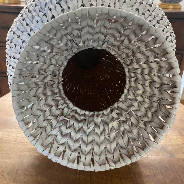 Vintage Oversized White Wicker Floor Vase Chairish