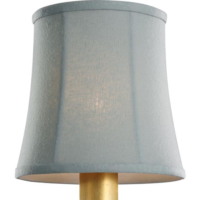 Transitional Visual Comfort Signature 5" Blue Linen Soft Empire Shade For Sale - Image 3 of 3
