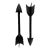 Large Rugged Black Metal Arrow Wall Decor-Set of Two For Sale