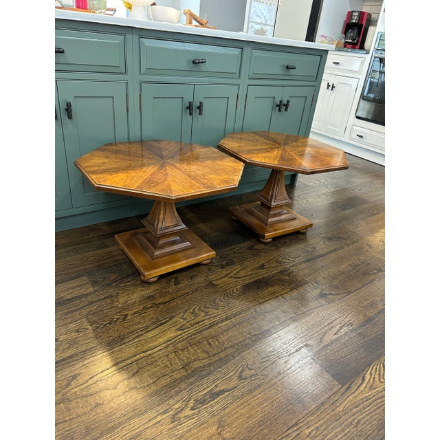 1980s Pair of Vintage John Widdicomb Octagonal End Tables For Sale In New York - Image 6 of 12