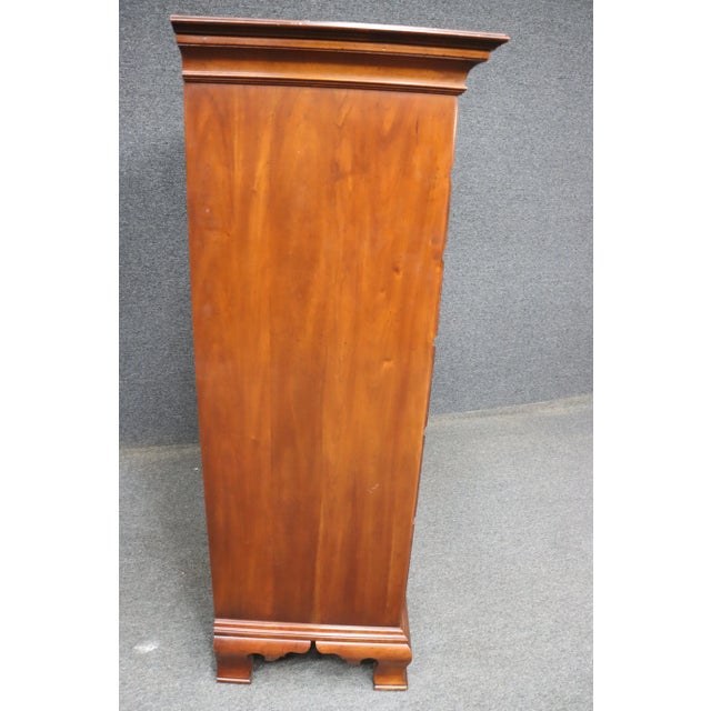 Statton Chippendale Style Cherry Tall Chest For Sale - Image 11 of 12