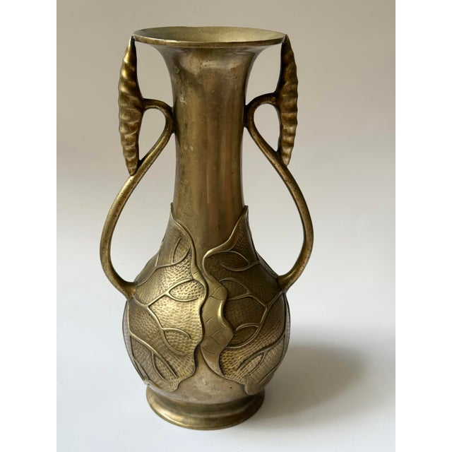 Antique Japanese Studio Bronze Art Nouveau Vase, Meiji Period For Sale - Image 4 of 12