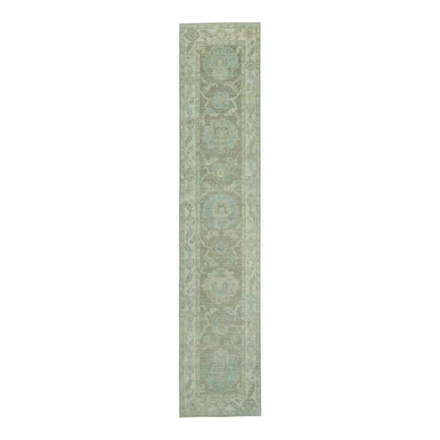 Turkish Oushak Rug 2'2" x 10'3" #19320 For Sale