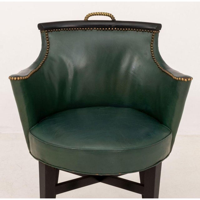 English Regency Style Upholstered Ebonized Armchair For Sale - Image 3 of 9